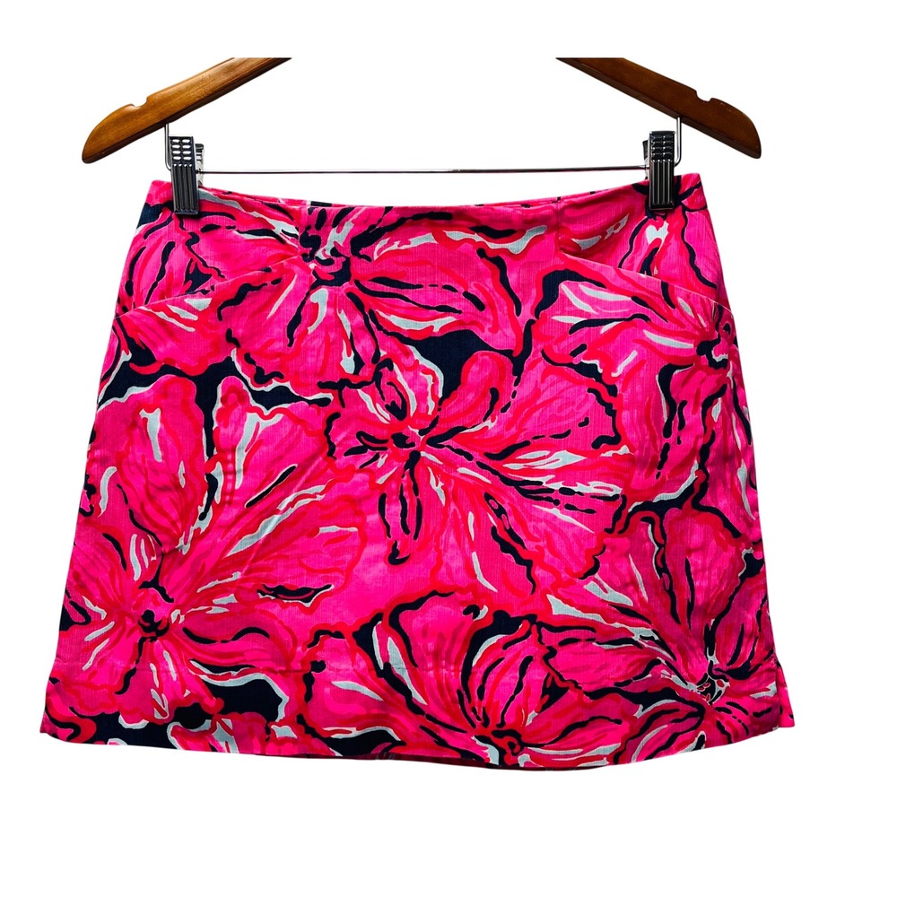 Lilly Pulitzer Marigold Skort 2 Pink Tennis Resort Tropical Preppy Palm Beach